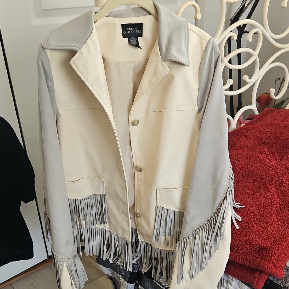 Urban Outfitters Two-Tone Fringe Blazer